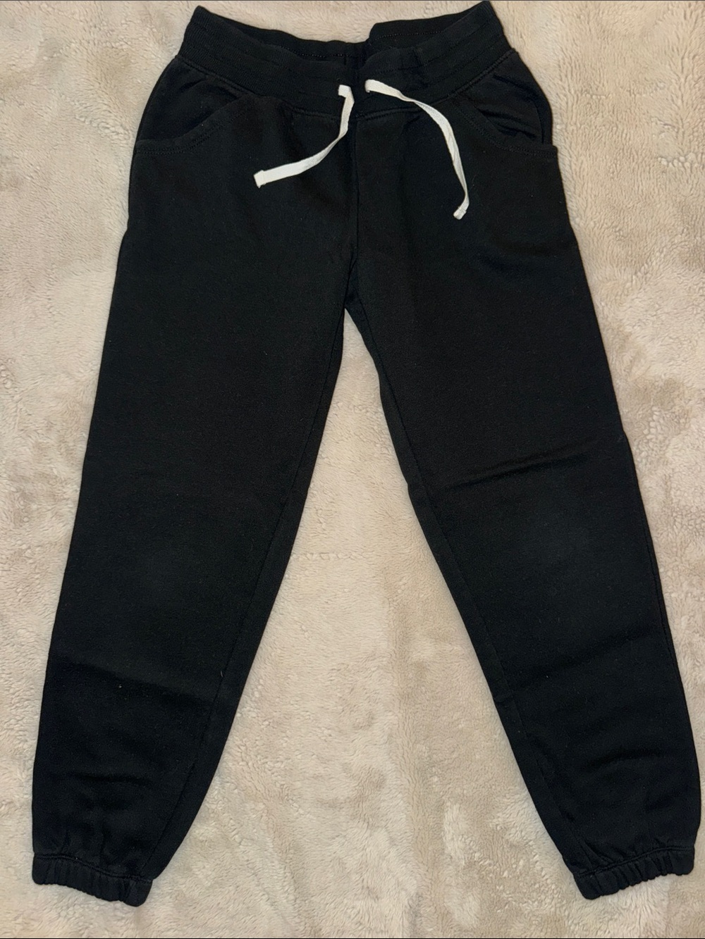 Cat & Jack Black Jogger Pants with White Drawstring